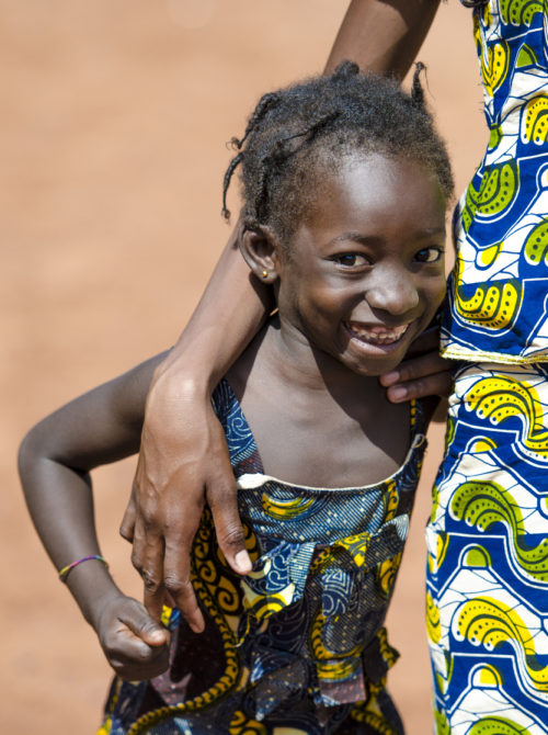 Couple of black people embracing with a big smile in Bamako, Mali (Africa).